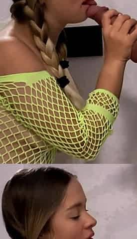 Amazing Sensual Blowjob - Huge Cumshot with My Tongue