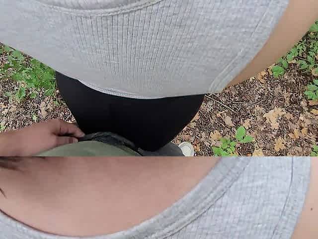 Grabbing Short Hair Brunette hair's Large Butt in Public