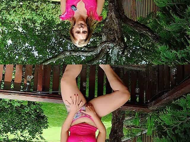 Swedish bawdy talk and striptease on the porch ;)