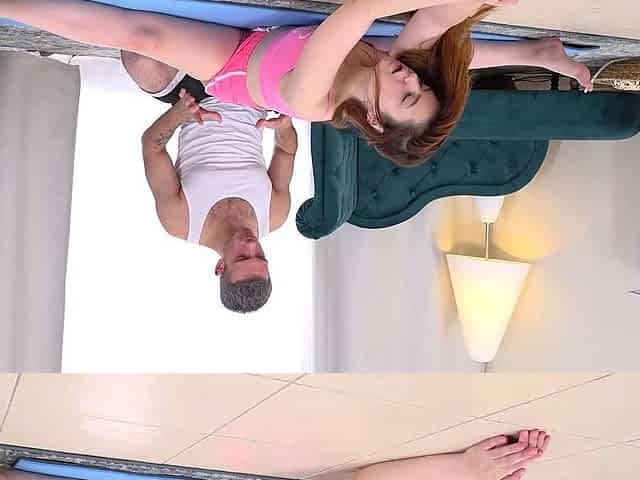 acrobatic anal sex with a redhead flexible teen