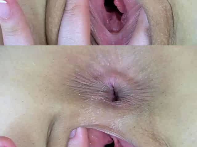 Sweet beauty masturbating on webcam close up