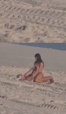 Hot couple sea beach