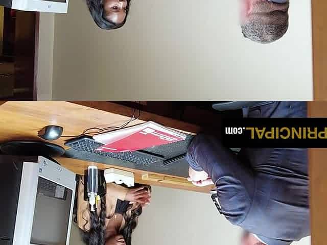Governing elder - ebony stepmother Naomi Foxxx ejaculating onto a Caucasian penis
