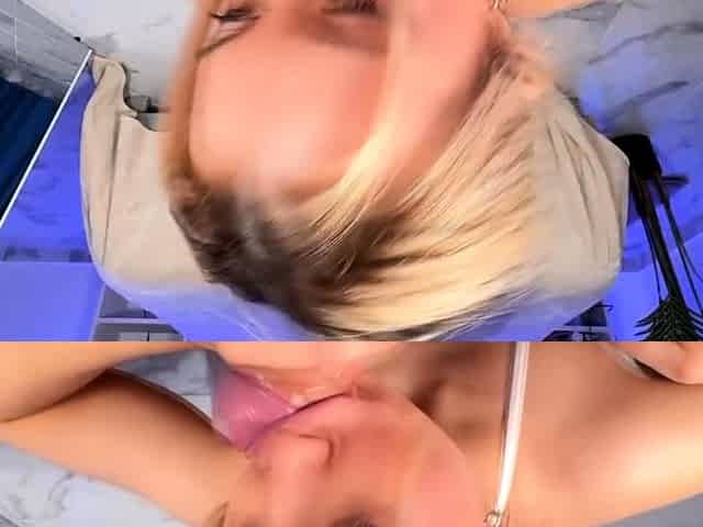 Naughty Blonde Gives sloppy Bedroom BJ