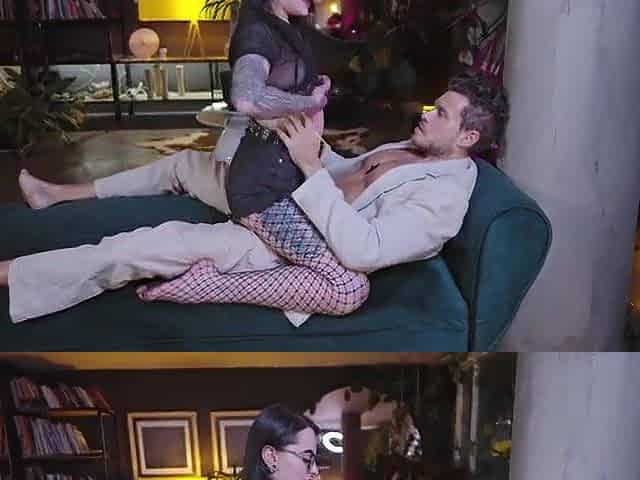 Hawt Latin chick Tattoo Cutie With Vampire Fangs Loses Control