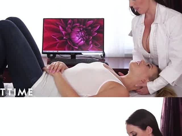 Doctor Angela White Scissors with Mia Malkova until This babe lastly Orgasms! Fu...