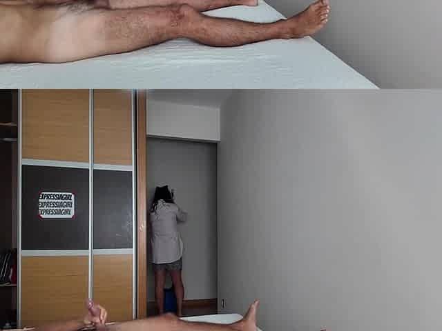I Jerk Off In Front Of The Cleaning Lady At The Hotel 5 Min