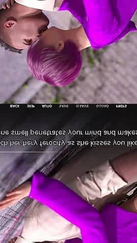 Pink Hair Skinny Teen with Hot Small Tits Outdoor Handjob & Blowjob - Taboo University(steam Game) - Part 21