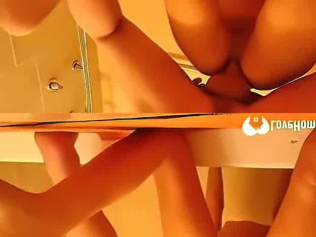 Anal fucked gf squirting all over the bathroom floor