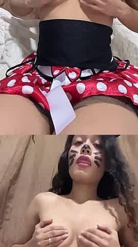 Young Woman in Costume Just Thought About a Big Cock in Her Tight Pussy