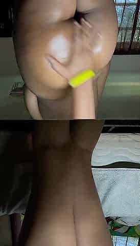 Oiled Up Black Booty in Your Face