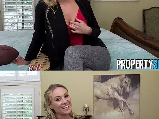 Hot blonde MILF fucks tenant