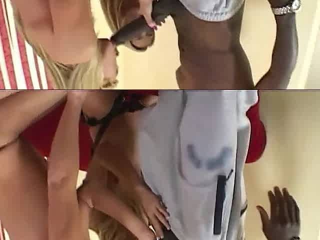 Large ebony wang inside a sexy white hot body