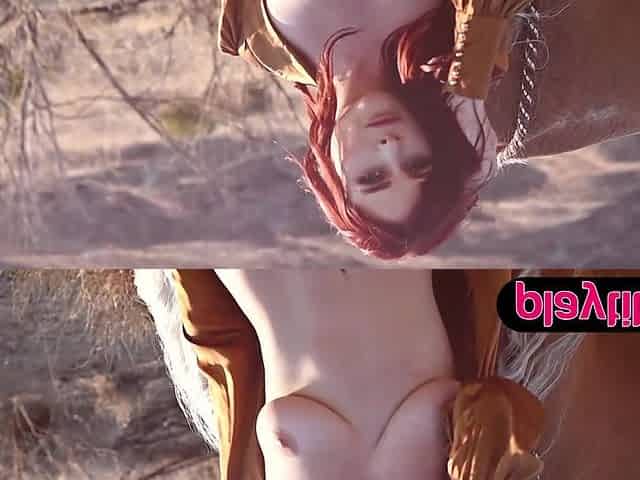 Giant arse redhead wife displays big breast