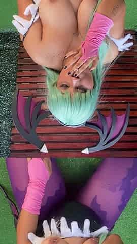 BBW Morrigan Cosplay Smoking Fetish