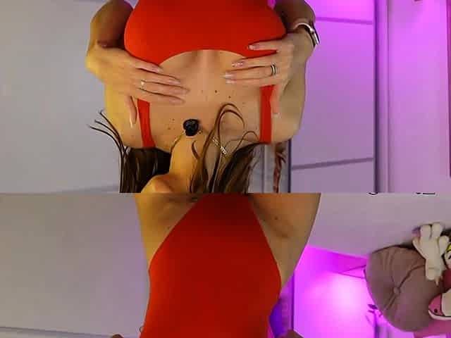 Pierced Tits Chick Teases with Her Pussy