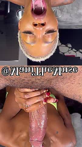 Hawt Black with DSLs gets MOUTH DRILLED