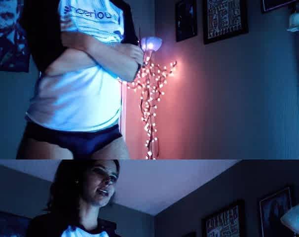 Cute curly brunette solo webcam masturbation