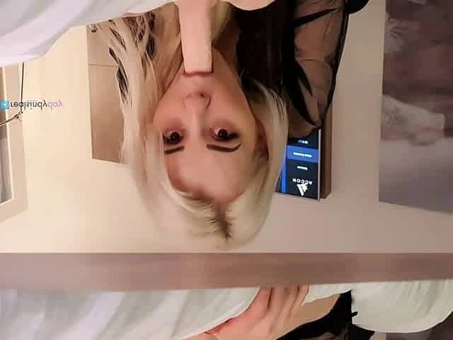 Busty blonde solo pussy toying