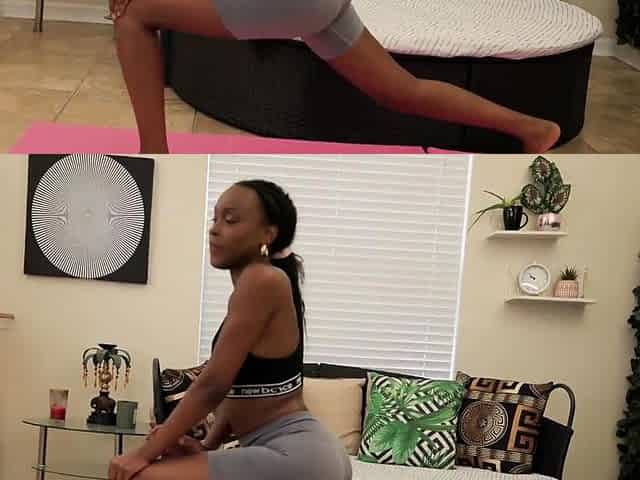 Curvy Ebony Mila Mars Hot Nude Yoga and Masturbation