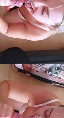 Amateur Cute Brunette Facial