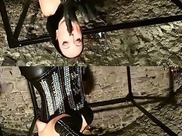 Latex slut solo anal masturbation