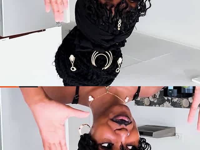 this EBONY TEEN chose my big white cock