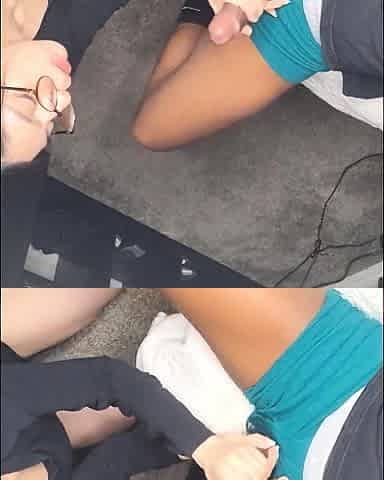 Subtitled tan Japanese amateur double handjob blowjob