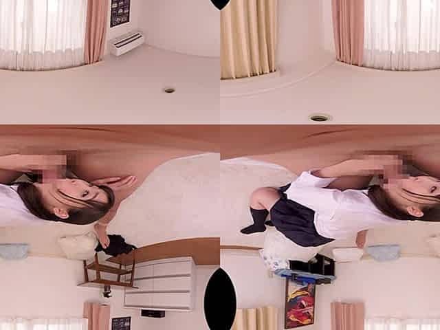 Japanese students explore bed POV in sensual VR