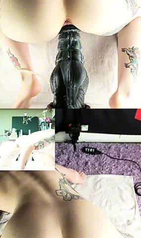 Ass gaping fetish ho toys her clit hard