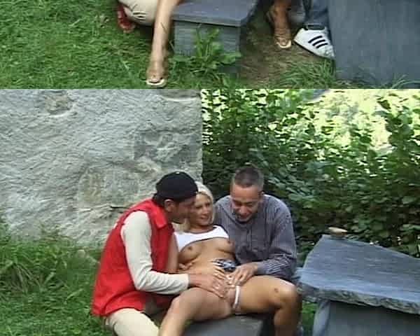 German Amateur Teen Threesome FMM Outdoor Blonde DP