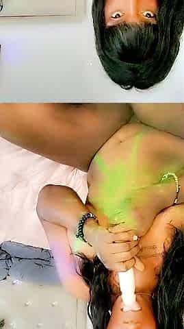 Cum explodes in constricted twat filled by vibrator's Implacable touch