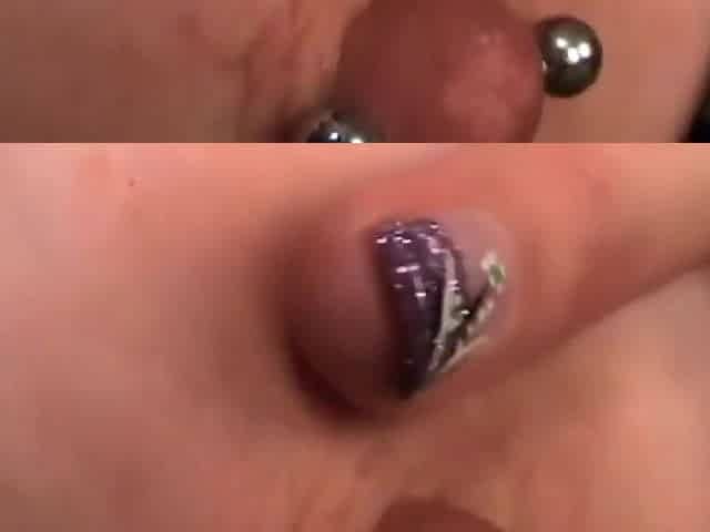 Shows Some Closeups Of Her Pierced Nipples With Sally Mae