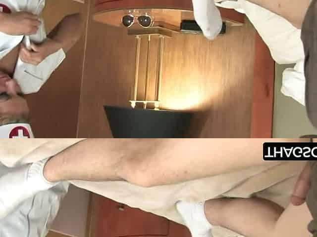 Naughty Blonde Nurse Sucks Hard Cock and Fingers Her Wet Pussy