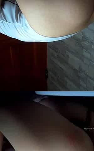 Small titted babe toys her pussy on webcam