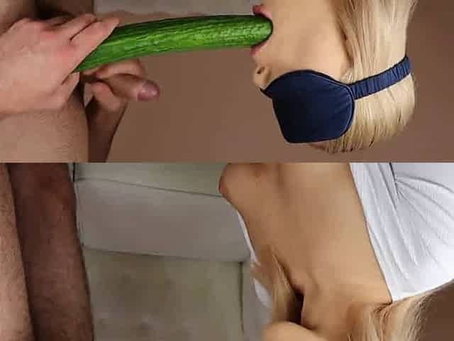 Big Stepbro's Tasty Vegetable Game with Blonde Russian Teen