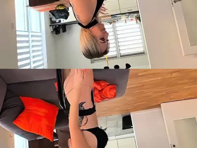 Blonde With Natural Big Boobs Loves Putting A Toy In Her