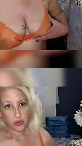 Cumming in Orange Lingerie