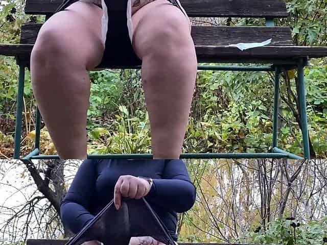 Curvy MILF with a Huge Ass Pees Through Her Panties