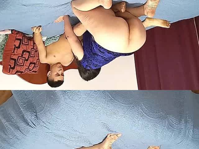 Stepson Gives His Stepmother a Dildo to Masturbate and They End up Fucking