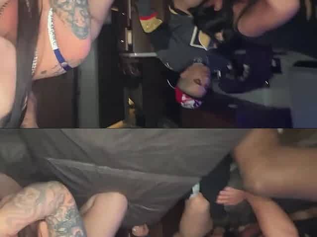 Fat sluts fucked with BBCs in the van orgy