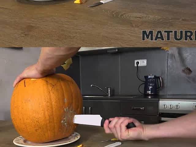 MATURE4K. Halloween pumpkin pie