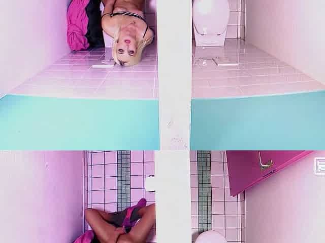 The Bathroom Stall - Blonde Teen 18+ Loves Hardcore Sex In Public Toilet