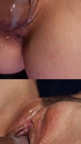 Close up Sensual Pussy Fuck and Licking. She Squirt on My Cock