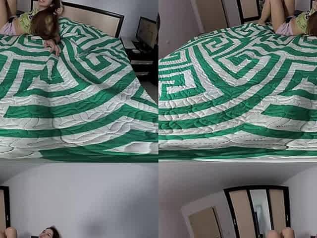 Arina In The Bedroom; Amateur Brunette Solo Masturbation