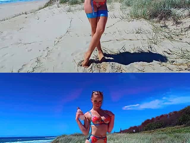 Scarlet Pursue: Public Beach Bang Sesh - Wild Deepthroat & Squirting