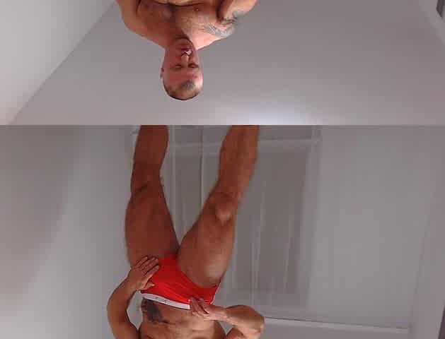 Bushy Bull Fills Cum drum With Cum And Tastes It