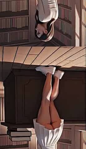 Flawless Booty College Gal in Miniskirt Undresses Gushing Animation [AI]
