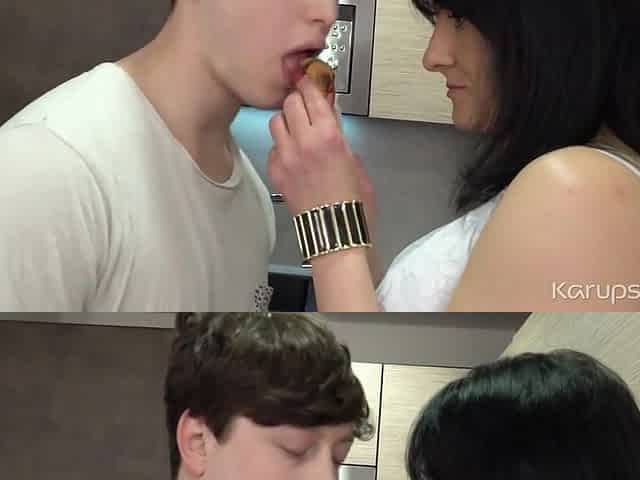 Mature Brunette Serves Her Tight Pussy To Her Big Dick Stepson