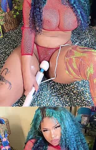 Breasty Black Angel Edging Herself with Her Sex toy